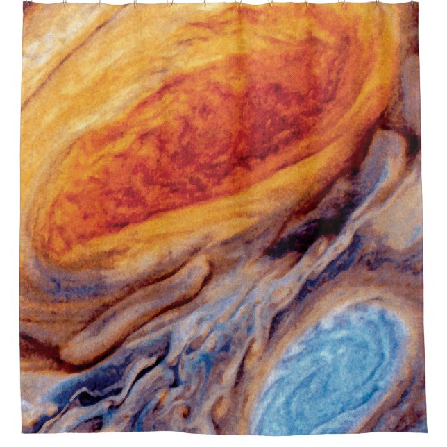 Jupiter's Great Red Spot - NASA Voyager Photo Shower Curtain (Front)