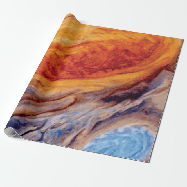 Jupiter's Great Red Spot - NASA Voyager Photo Wrapping Paper (Unrolled)