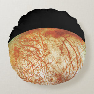 Jupiter's Moon Europa Round Cushion