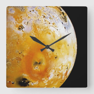Jupiter's Moon Io Square Wall Clock