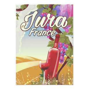 Jura France vineyard travel poster
