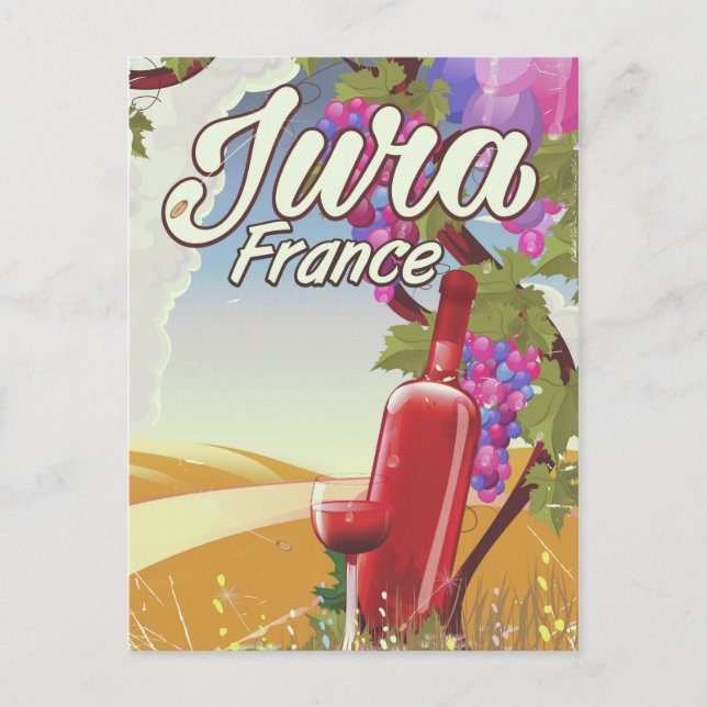 Jura France vineyard travel poster Postcard (Front)