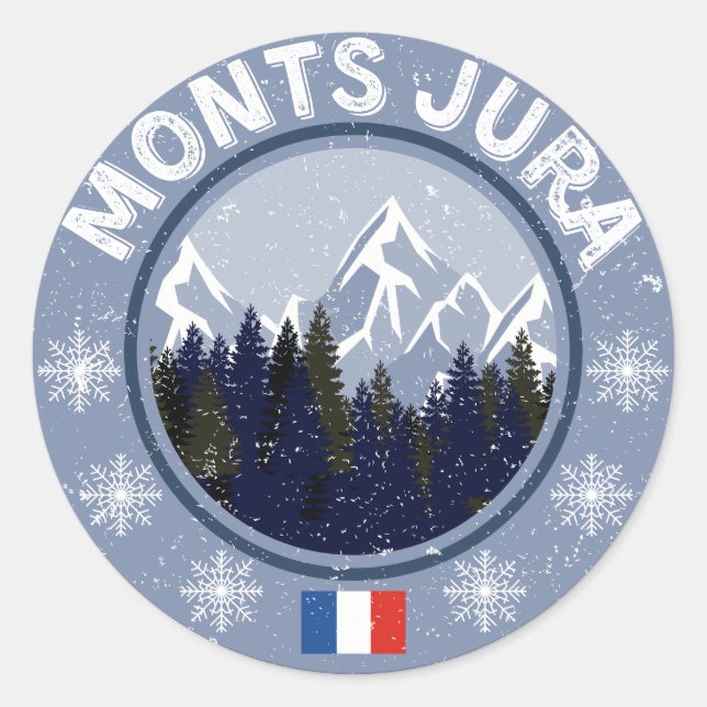 Jura Ski Resort Mountains Classic Round Sticker (Front)
