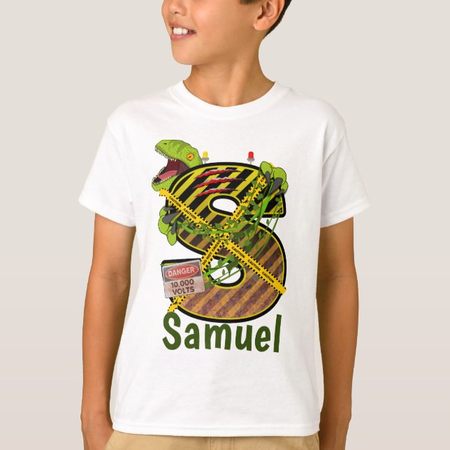 Jurassic Alphabet | Initial Letter Custom Name | S T-Shirt (Front)