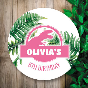 Jurassic Birthday Party Round Sticker