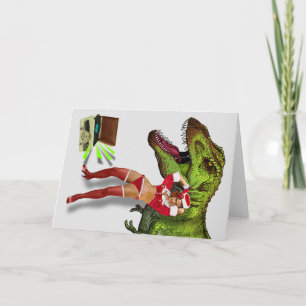Jurassic Christmas Pin-Up Card