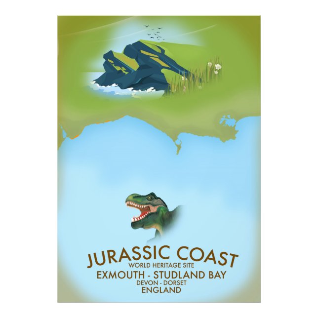 Jurassic Coast England South Coast Travel poster (Front)