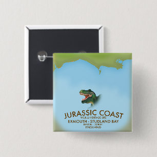 Jurassic Coast England South Coast Travel poster 15 Cm Square Badge