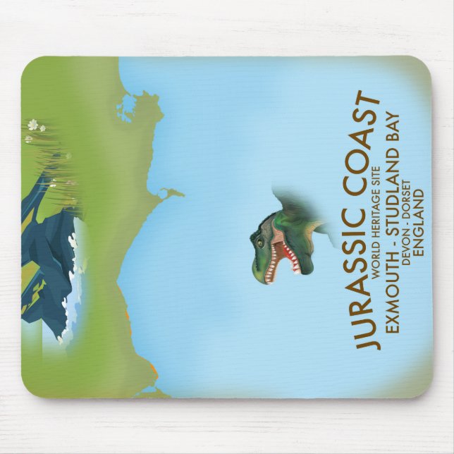 Jurassic Coast England South Coast Travel poster Mouse Mat (Front)