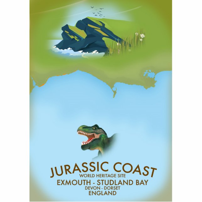 Jurassic Coast England South Coast Travel poster Standing Photo Sculpture (Front)