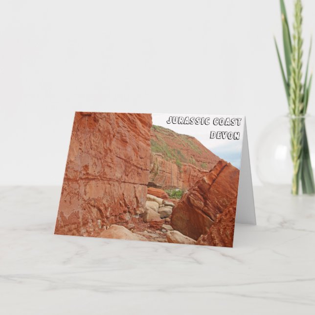 Jurassic Coast red rocks, Devon, England Card (Front)