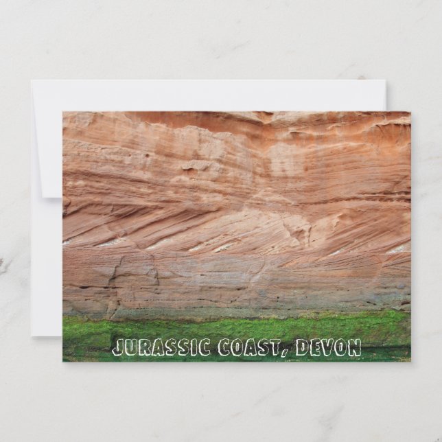 Jurassic Coast red rocks, Devon, England card (Front)