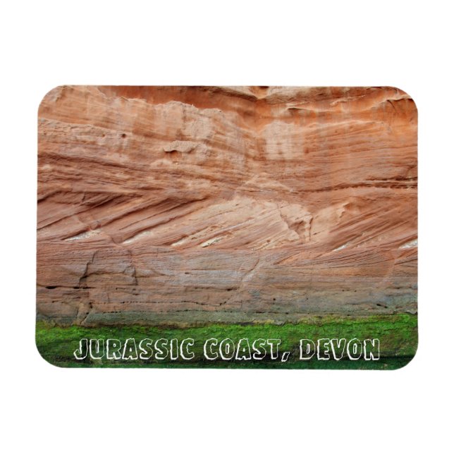 Jurassic Coast red rocks, Devon, England Magnet (Horizontal)
