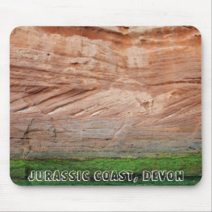 Jurassic Coast red rocks, Devon, England Mouse Mat