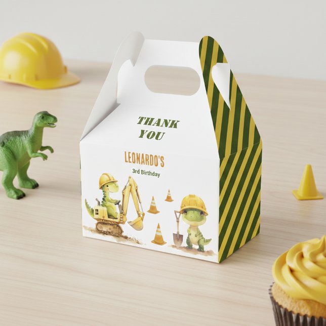 Jurassic Construction Zone Boy Birthday Favour Box (Creator Uploaded)