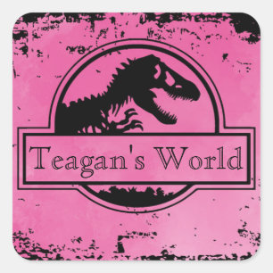 Jurassic Dino Pink Stickers