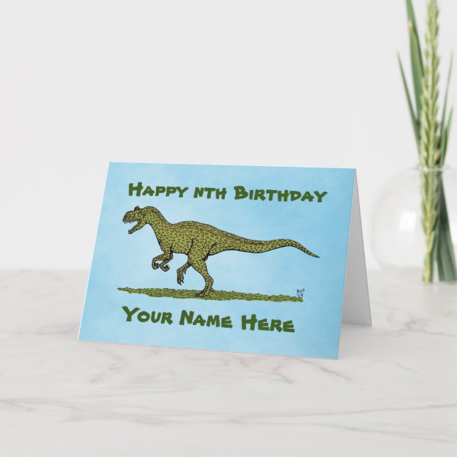 Jurassic Dinosaur Allosaurus Birthday Card (Front)