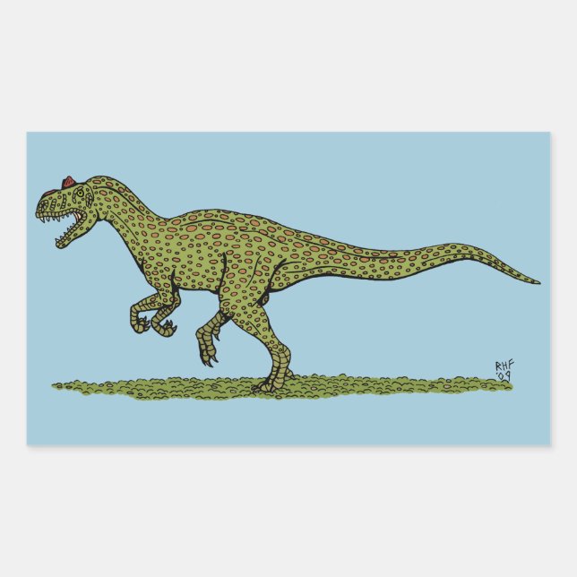 Jurassic Dinosaur Allosaurus Rectangular Sticker (Front)