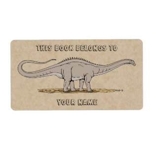 Jurassic Dinosaur Apatosaurus Bookplate