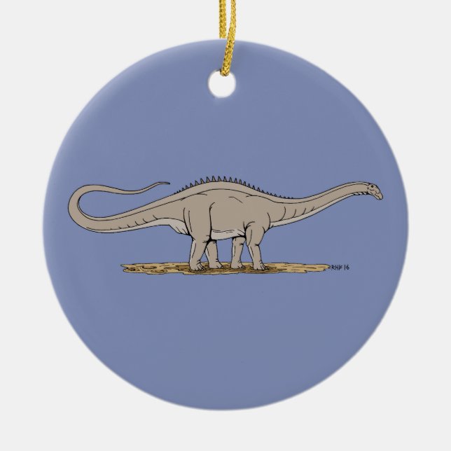Jurassic Dinosaur Apatosaurus Ceramic Tree Decoration (Front)