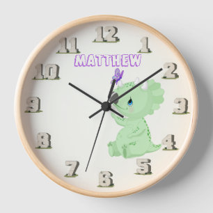 Jurassic Dinosaur Baby Stoneage Named Wall Clock