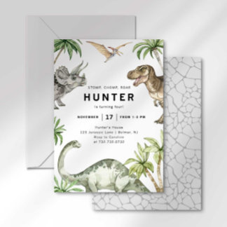 Jurassic Dinosaur Birthday Invitation