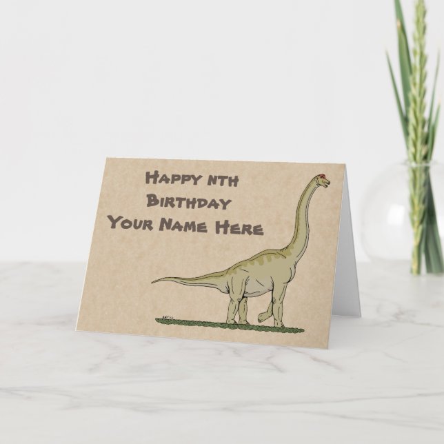 Jurassic Dinosaur Brachiosaurus Birthday Card (Front)