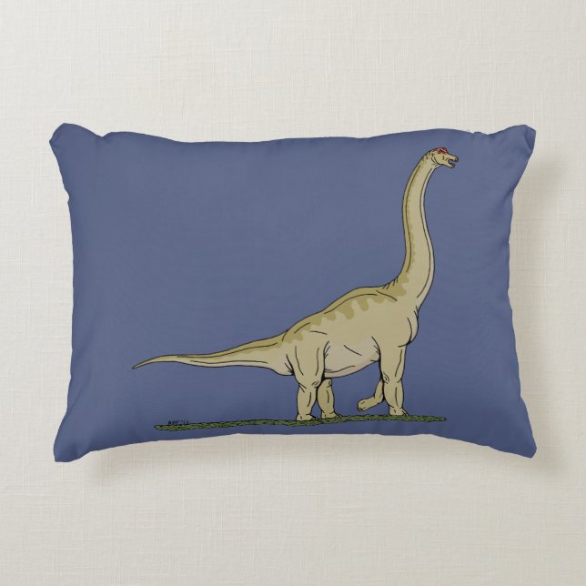 Jurassic Dinosaur Brachiosaurus Decorative Cushion (Front)