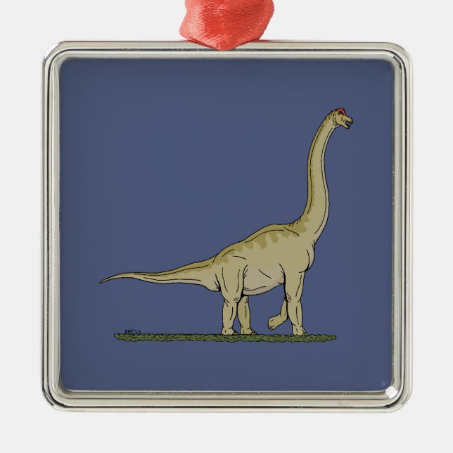 Jurassic Dinosaur Brachiosaurus Metal Tree Decoration (Front)