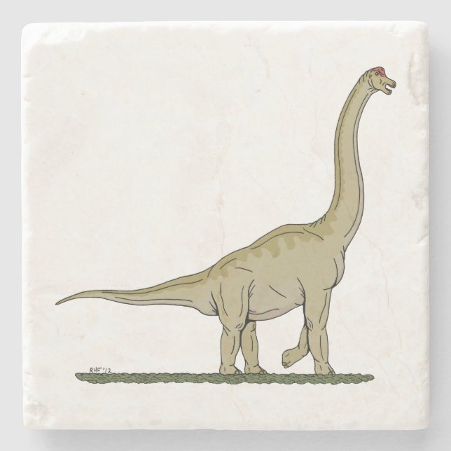 Jurassic Dinosaur Brachiosaurus Stone Coaster (Front)