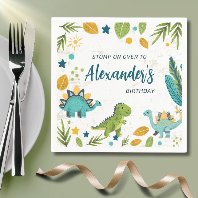 Jurassic Dinosaur Kids Birthday Party  Napkin (Creator Uploaded)