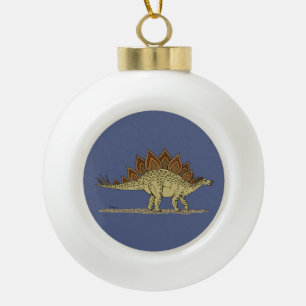 Jurassic Dinosaur Stegosaurus Ceramic Ball Christmas Ornament