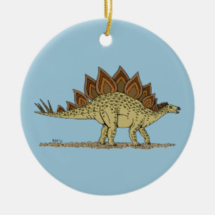 Jurassic Dinosaur Stegosaurus Ceramic Tree Decoration