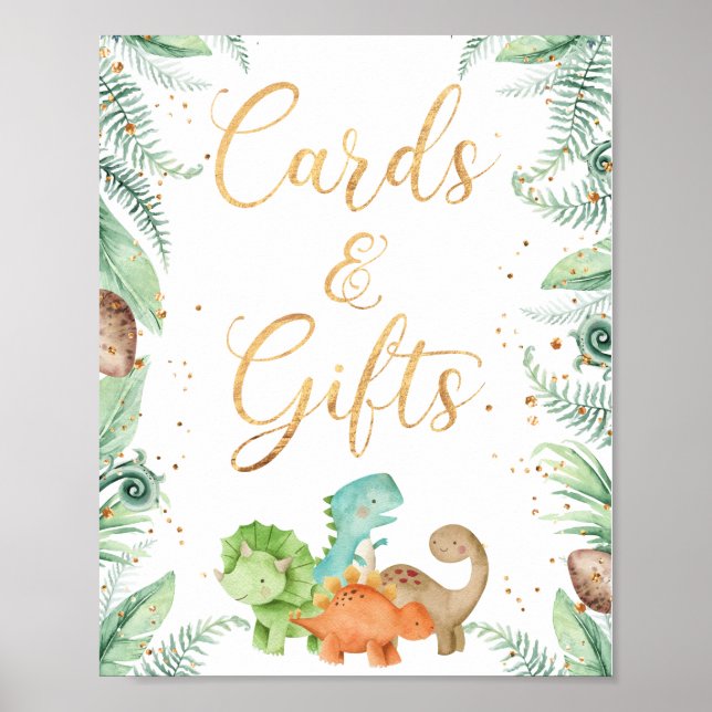 Jurassic Dinosaurs Party Cards and Gifts Poster (Front)