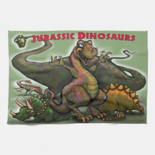 Jurassic Dinosaurs Tea Towel