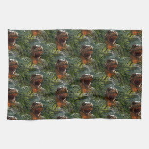 jurassic dinosaurs tea towel