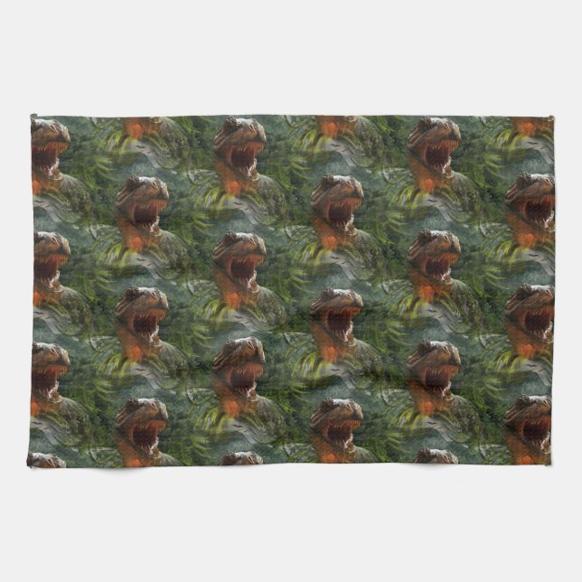 jurassic dinosaurs tea towel (Horizontal)