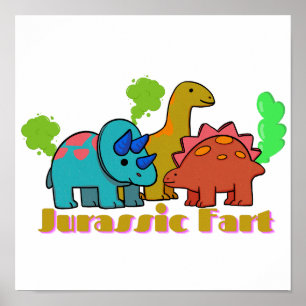 Jurassic Fart Dinosaur Poster