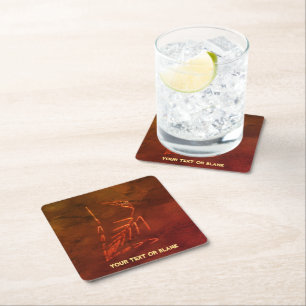 Jurassic Fossil Square Paper Coaster