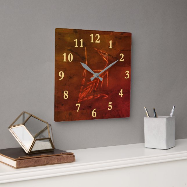 Jurassic Fossil Square Wall Clock (Office)