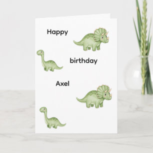 Jurassic green dinosaur birthday card editable