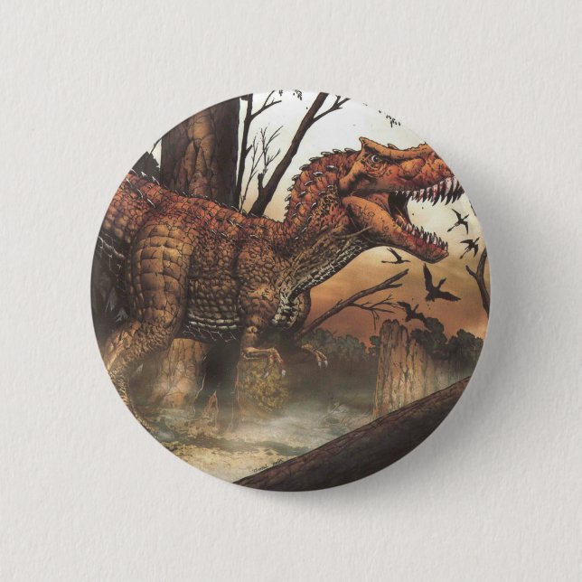 Jurassic Journey: Dinosaur in its Natural Habitat 6 Cm Round Badge (Front)