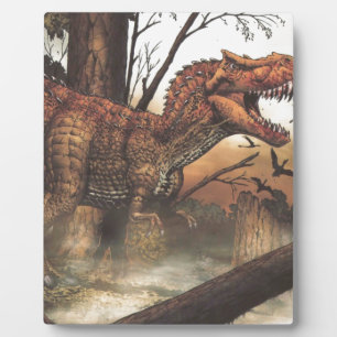 Jurassic Journey: Dinosaur in its Natural Habitat Plaque