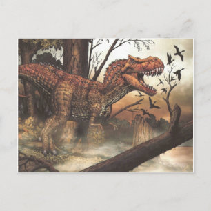 Jurassic Journey: Dinosaur in its Natural Habitat Postcard