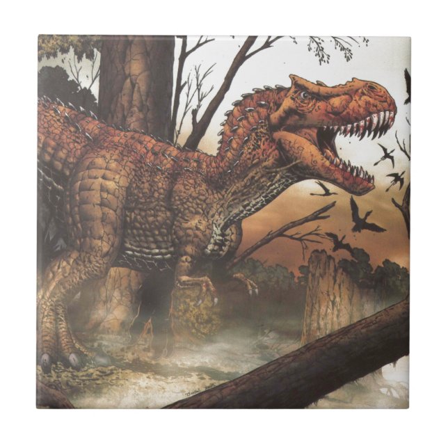 Jurassic Journey: Dinosaur in its Natural Habitat Tile (Front)