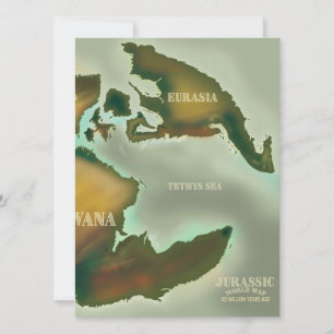 Jurassic Map Vintage travel poster.