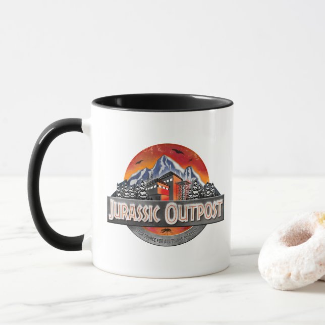Jurassic Outpost 'Dominion Style' Logo Mug (With Donut)