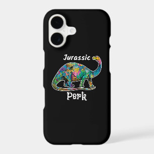 Jurassic Perk Colourful Dinosaur Black