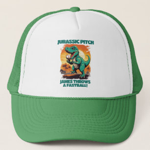 Jurassic Pitch Personalised Kids Baseball  Trucker Hat
