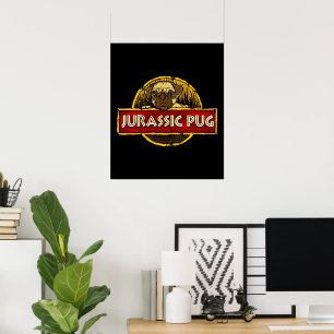Jurassic Pug Poster